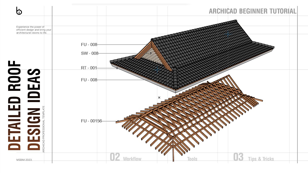 ArchiCAD Traditional Detailed Roof Design  Beginner Tutorial