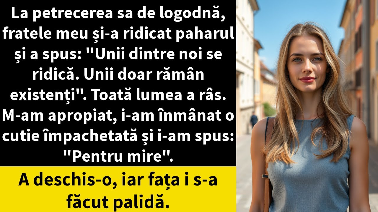La petrecerea sa de logodnă, fratele meu și-a ridicat paharul și a spus: 