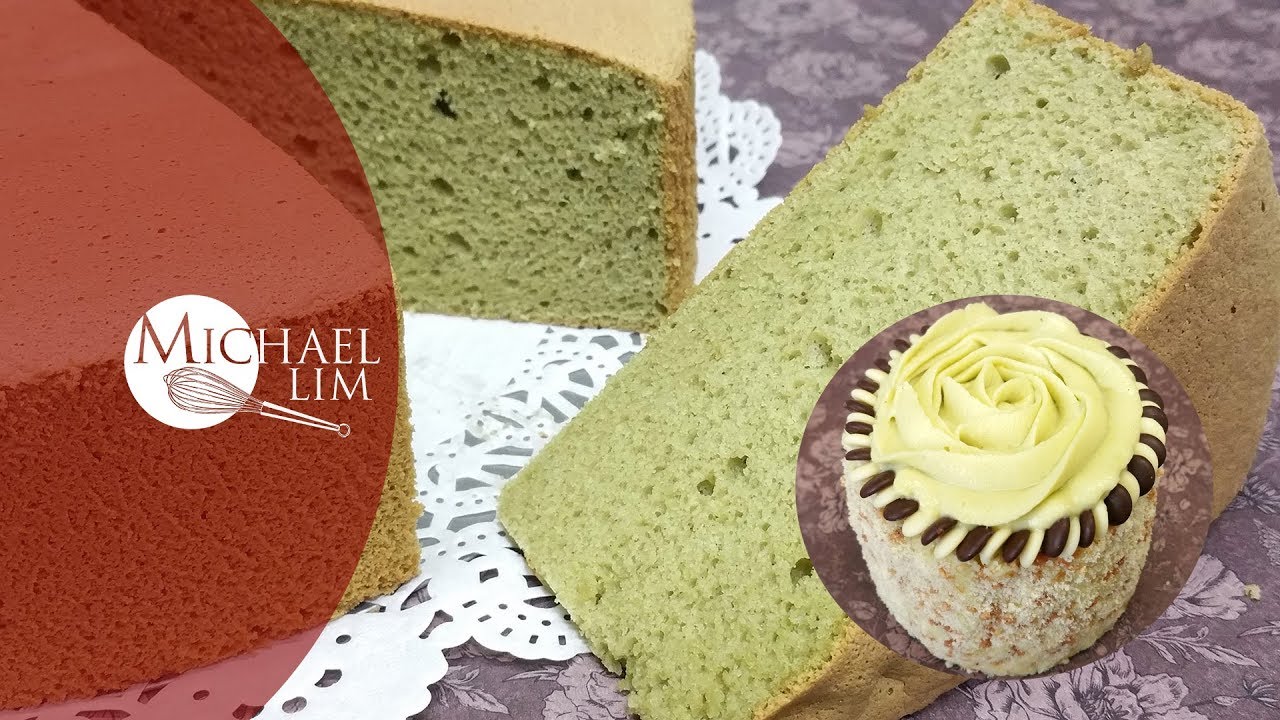 Green Tea Sponge Cake / Matcha Sponge Cake / How to frost a mini cake