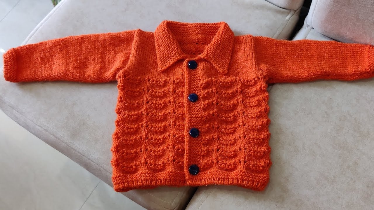 6 महीने से एक साल के बच्चे का कॉलर वाला स्वेटर/Coller wala sweater/baby sweater/kids sweater design