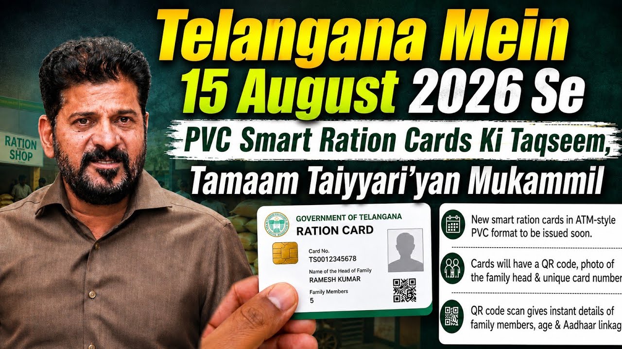 Telangana Mein 15 August 2026 Se PVC Smart Ration Cards Ki Taqseem, Tamaam Taiyyari'yan Mukammil