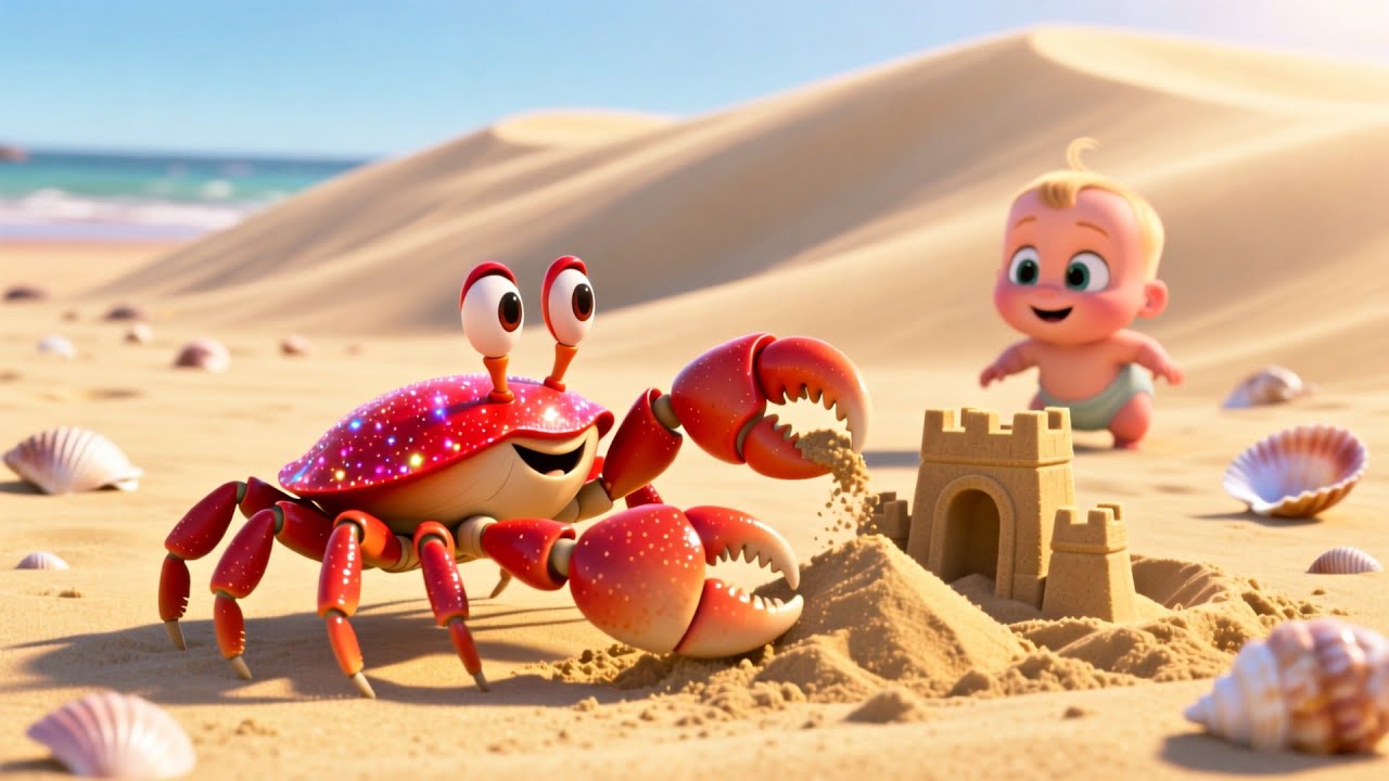 Crab Baby’s Beach Play 🦀🏖️👶 | Fun Learning Adventure for Kids | Educational Baby Video