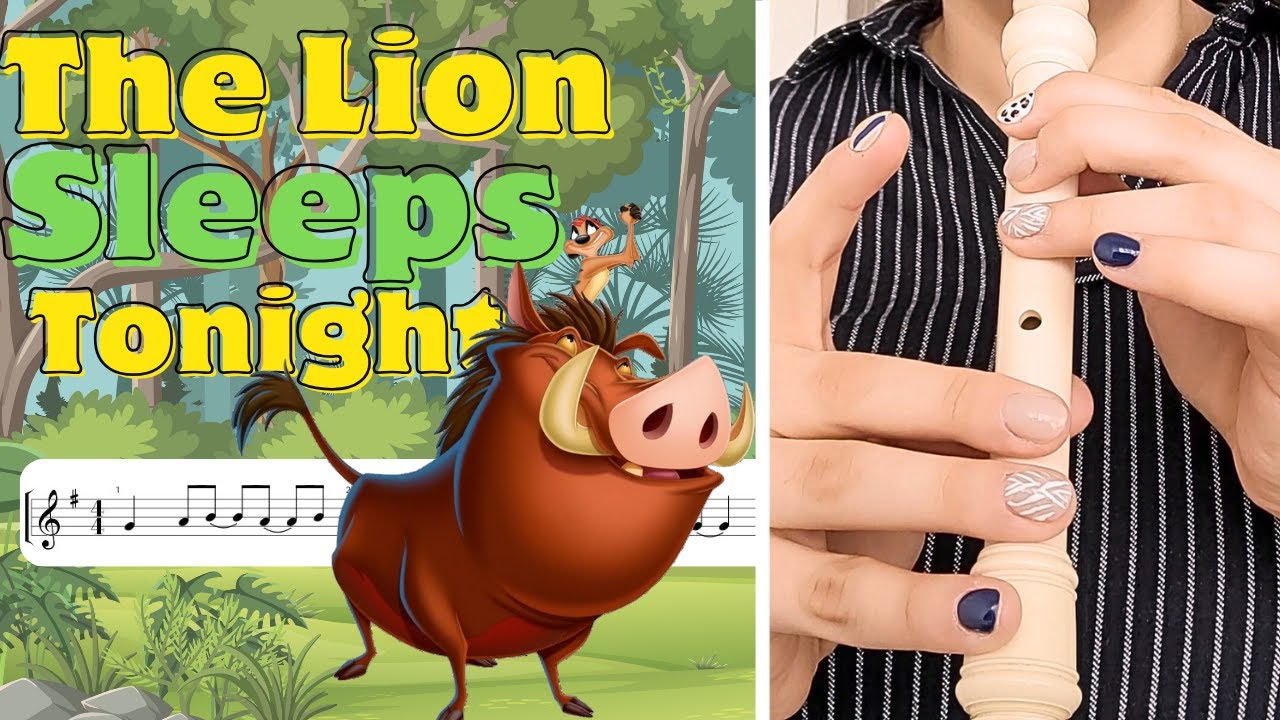 The Lion Sleeps Tonight | Sheet Music with Easy Notes for Recorder, Recorder Beginners Tutorial