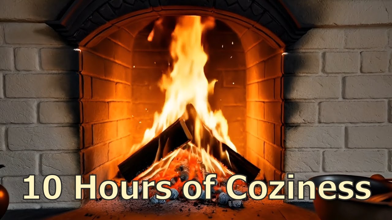 Relax by the Fireplace ❄️ 10 Hours Sleep Ambience