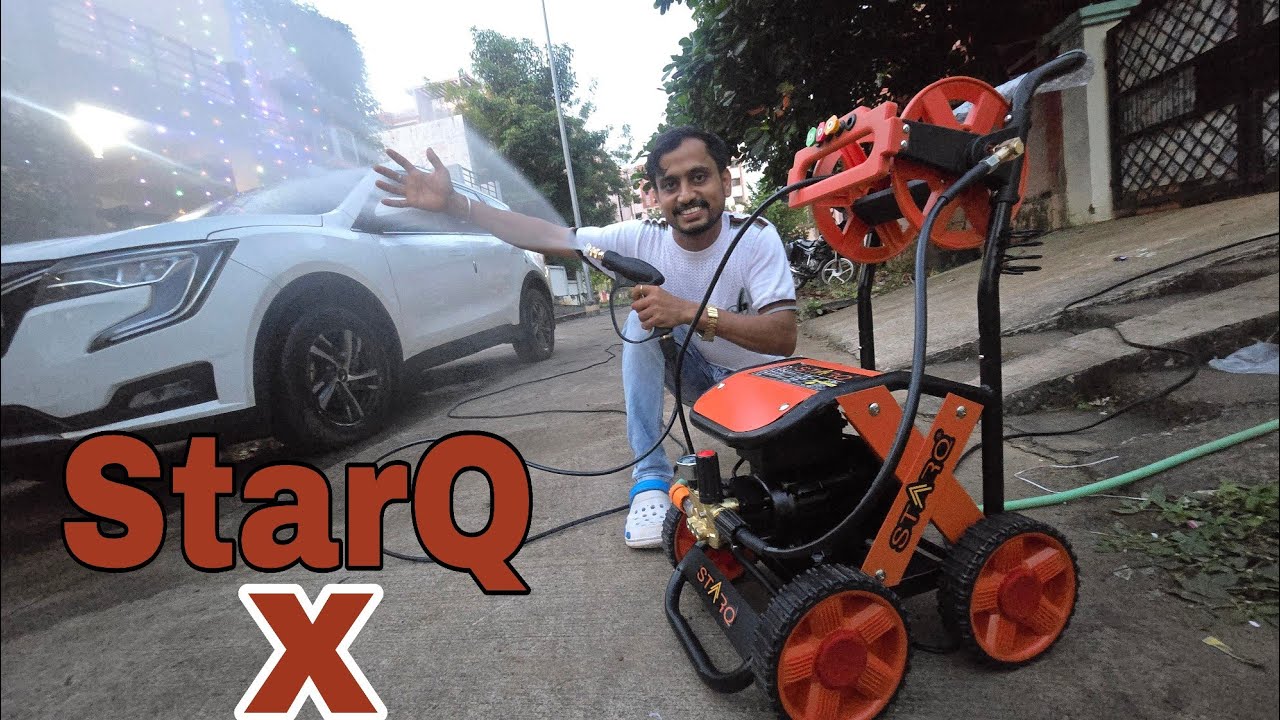 STARQ X Commercial HIGH Pressure Washer with Rolling wheel 15 Mtr. Hose Pipe #nittorai #Starq 