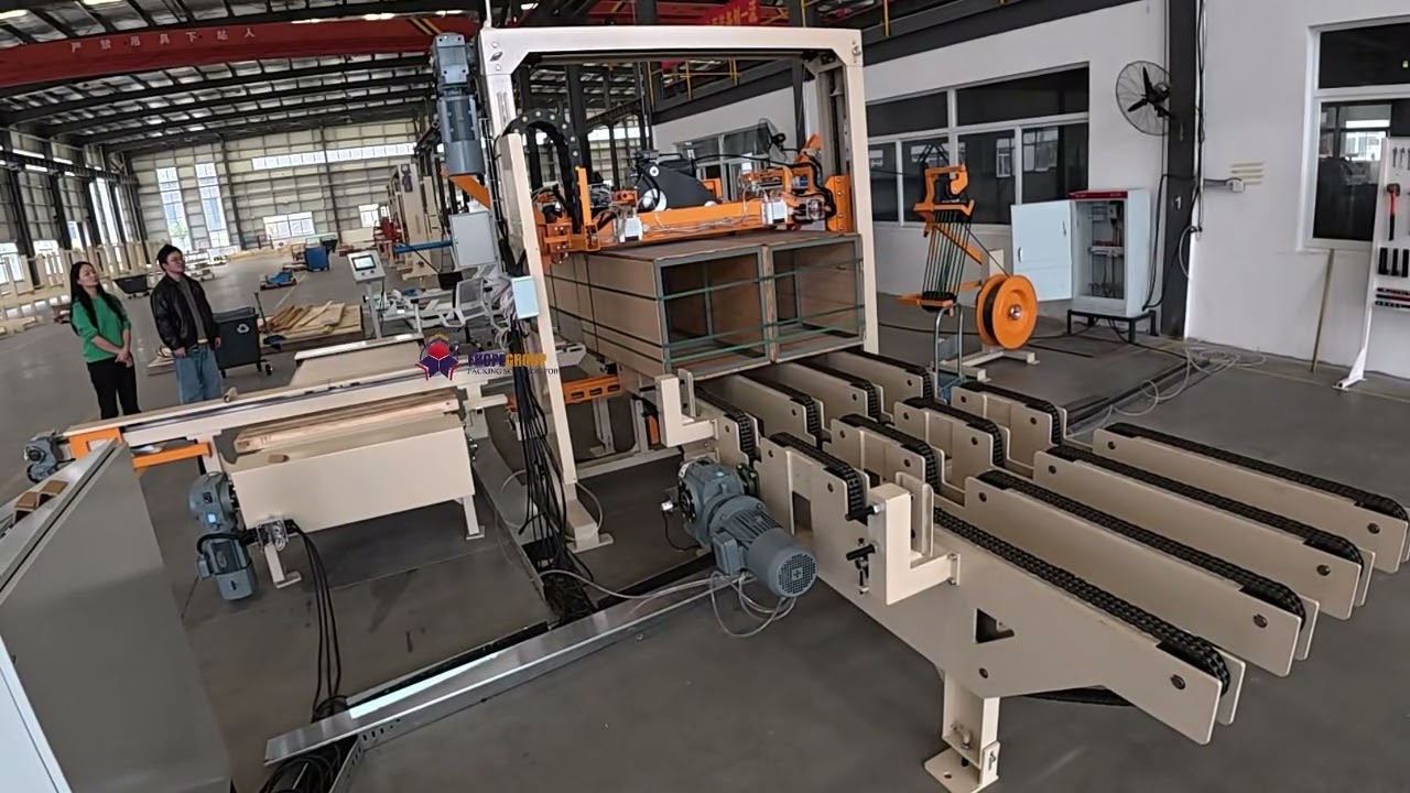 Automatic Plasterboard Strapping Machine with Timber Feeding and Edge Protection