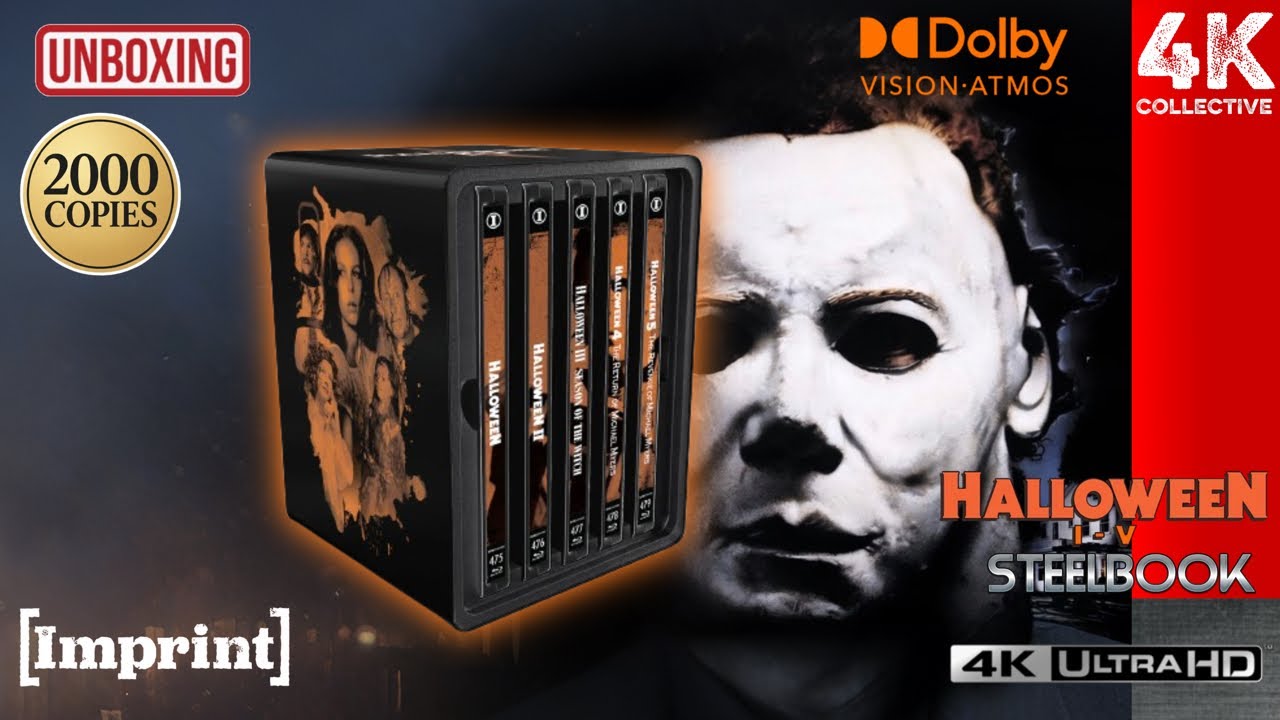 Halloween I - V (1978 - 1989) - 4K UHD + Blu-ray - Limited Edition SteelBook Library Collection