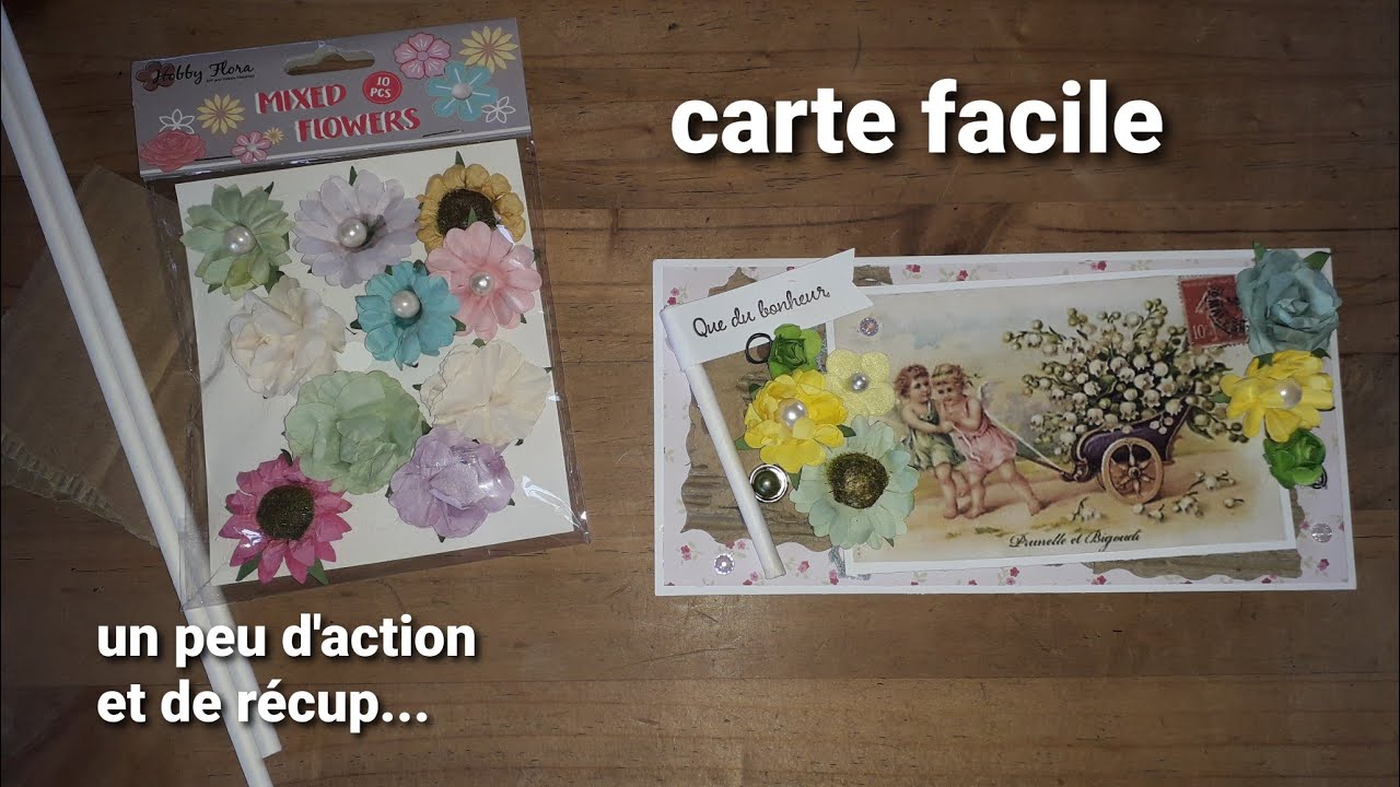 Tuto carte/ En mai fais ce qu'il te plaît/ youtube hop des dingos de scrap #récup