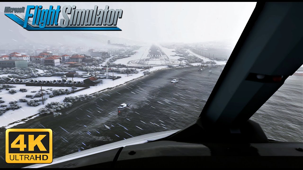 Microsoft Flight Simulator 2020 *SNOWY LOW VISIBILITY* Condor A320 Landing