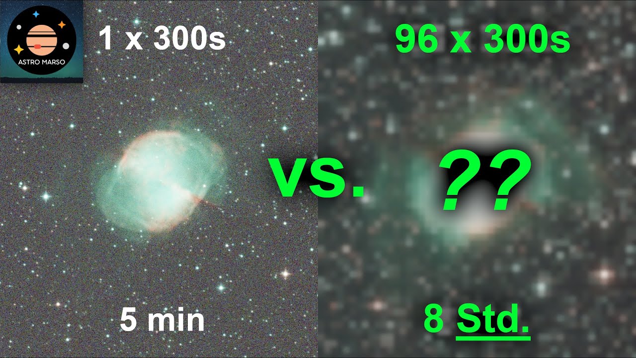 Warum eine lange GESAMTbelichtungszeit + Stacking so wichtig sind! [Deep Sky Astrofotografie]
