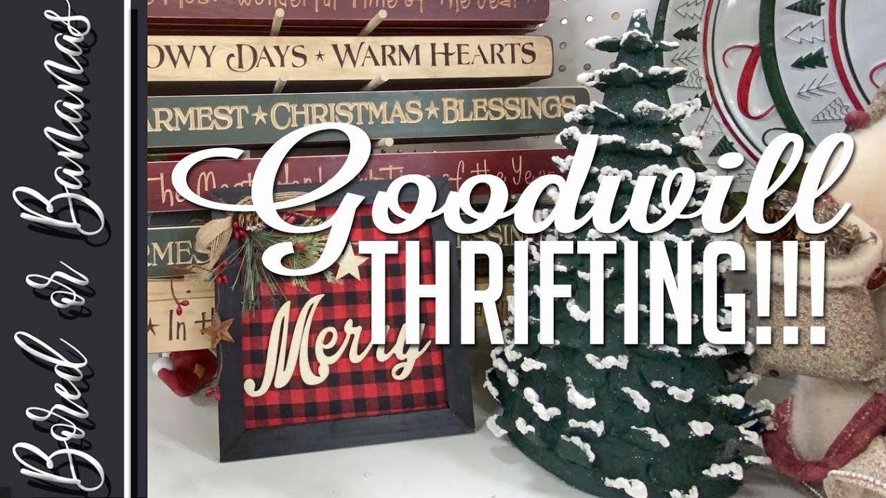 SO MUCH GOOD STUFF! {Bored or Bananas Thrifting Goodwill} Thrift with me for Vintage Farmhouse Decor