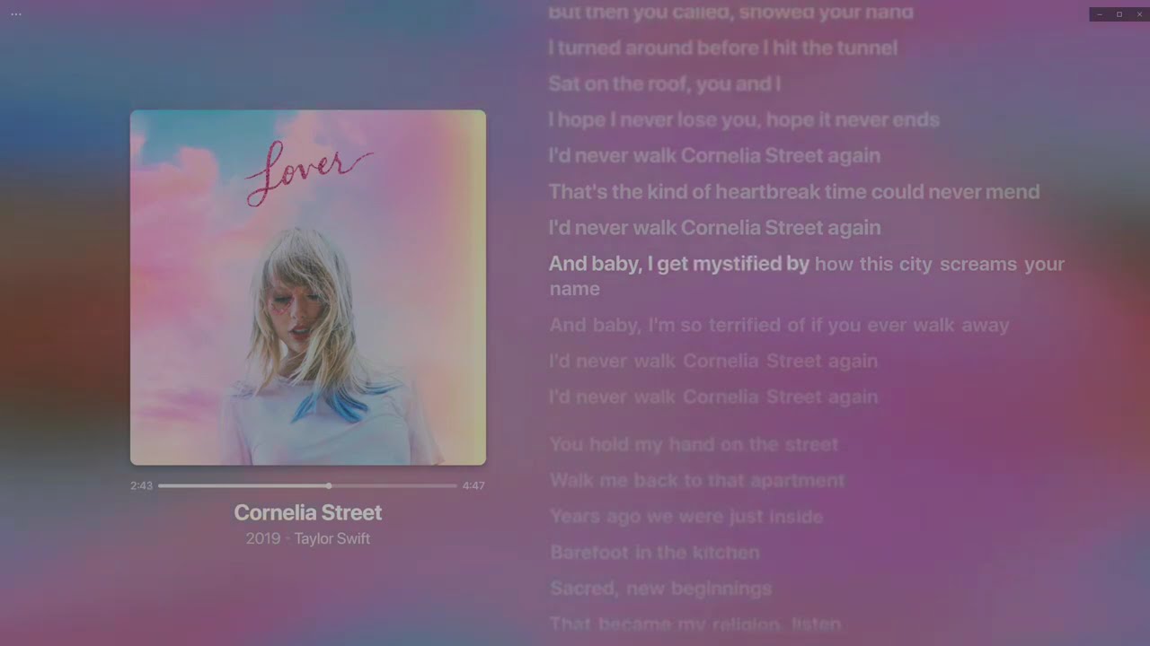 Cornelia Street [Karaoke] - Taylor Swift