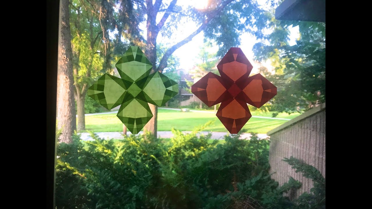 Origami Maniacs 336: Window Stars: 4-Leaf Clover