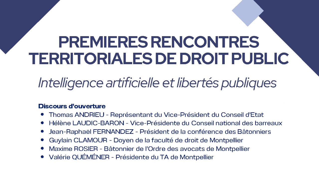 DISCOURS D'OUVERTURE / 1ères rencontres territoriales de Droit Public - 24 OCTOBRE 2024