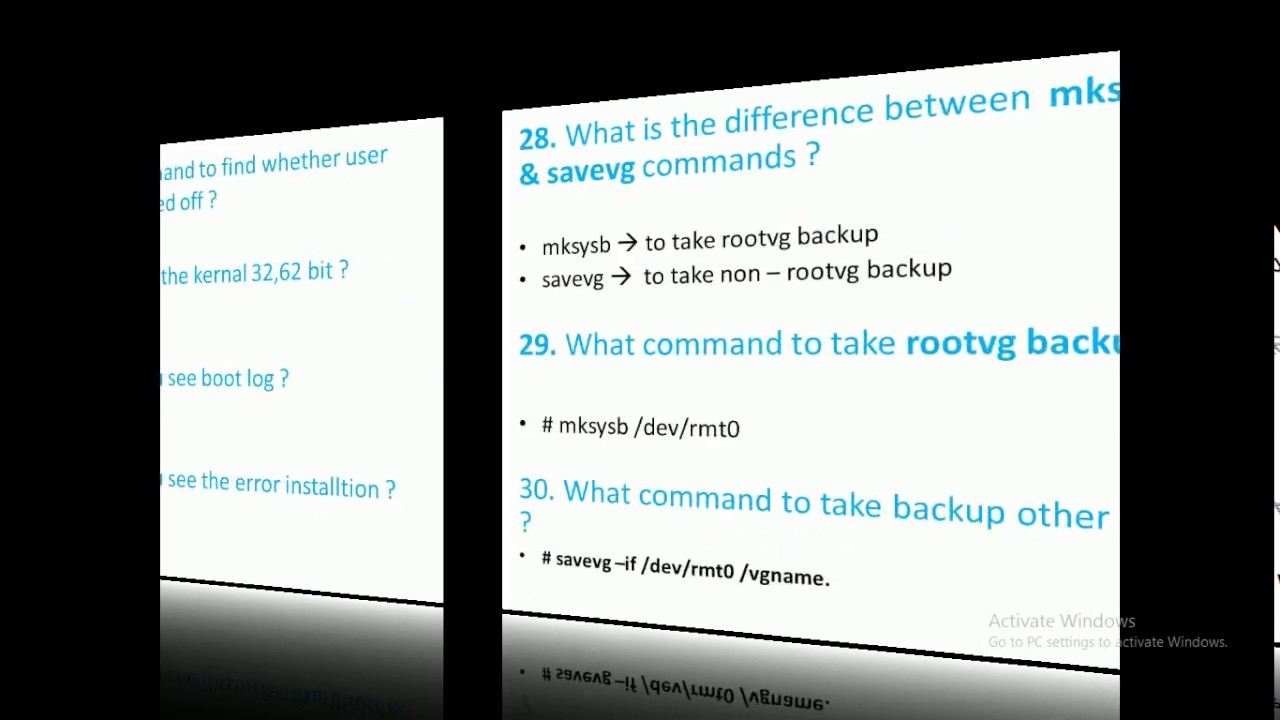 IBM AIX interview questions and answer
