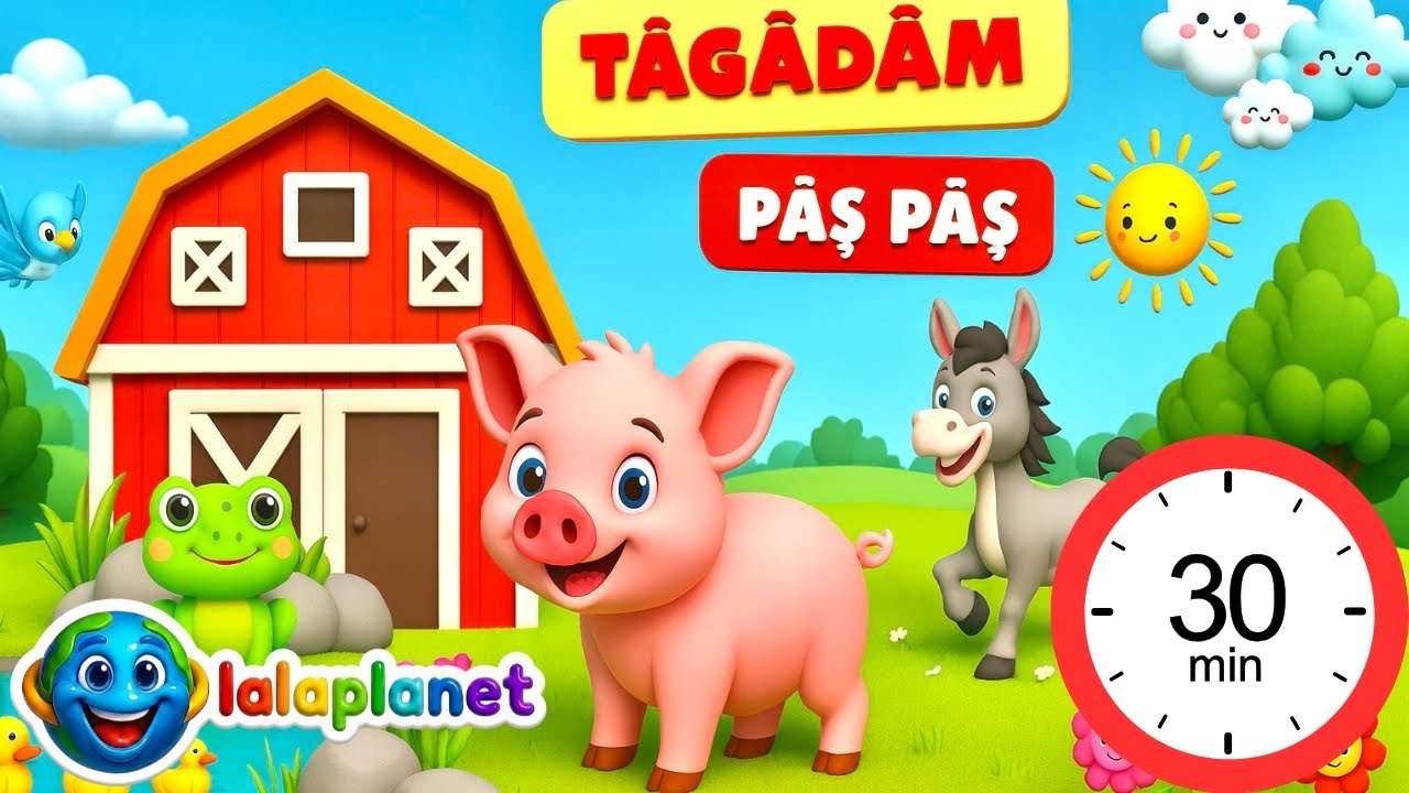 LaLaPlanet - Tâgâdâm pâș - pâș 🐷 30 MINUTE ⏰ | Pe drum mergea un purceluș 🚜🌾👨‍🌾