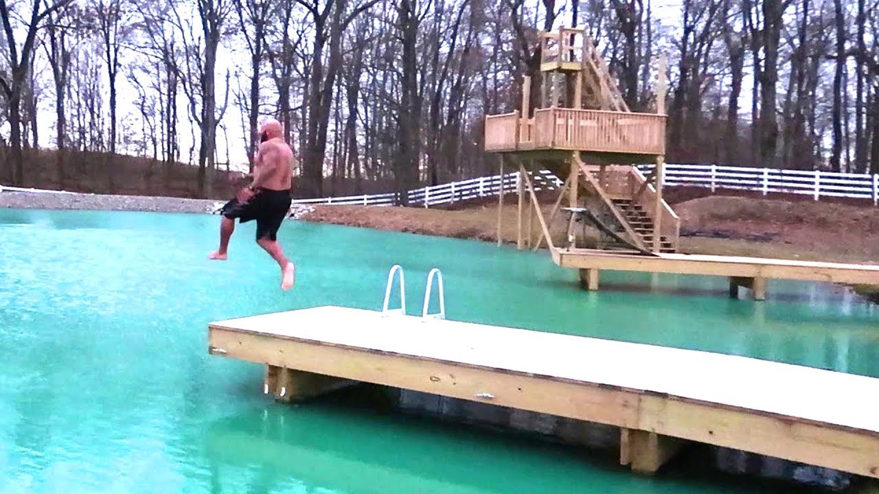 JUMPING INTO ICE WATER!! ouch!!