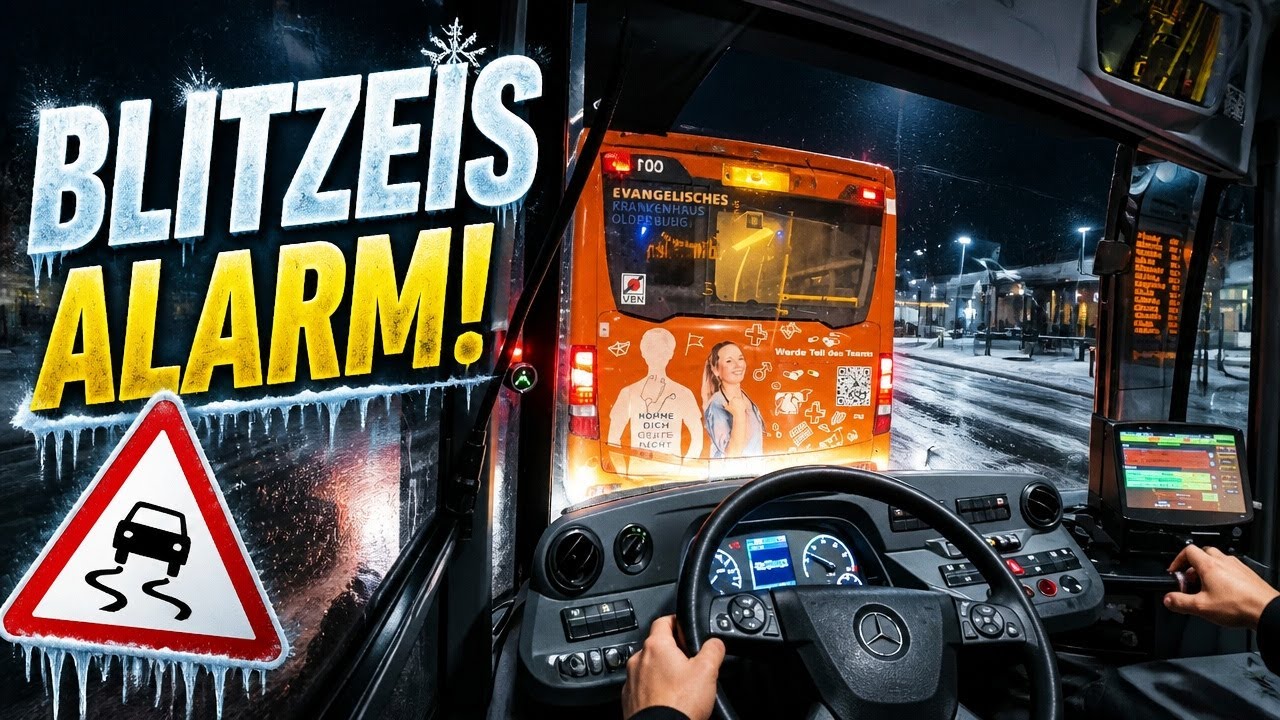 VWG Oldenburg | Linie 314 bei Glatteis (Cab View) 🚌 ZOB-B ➡️ Tungeln Am Vogelbusch | XXL Busfahrt