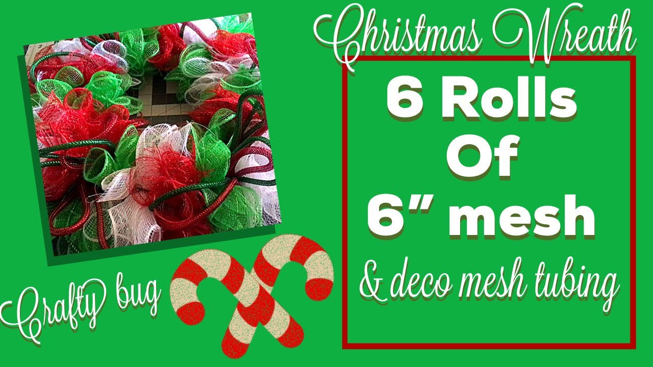Christmas wreath. 6” deco mesh Christmas wreath. Dollar Tree Christmas wreath diy