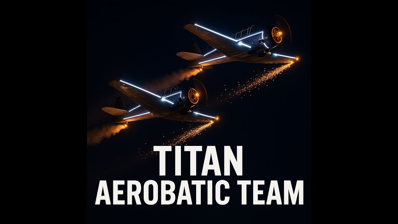 T-6 Texans on FIRE! Titan Aerobatics Epic Night Performance – Stuart Air Show 2025!