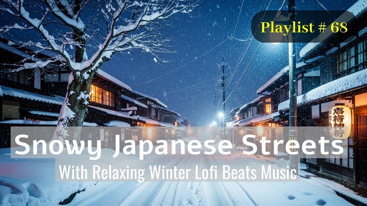 [Track 68] Snowfall Night Ambience ❄️ Japanese Lofi for Focus, Chill & Sleepy Evenings