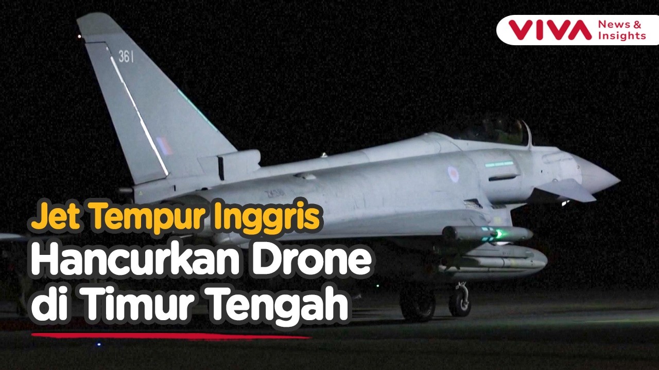 Inggris Pamer Jet Royal Air Force Tembak Jatuh Drone di Timur Tengah