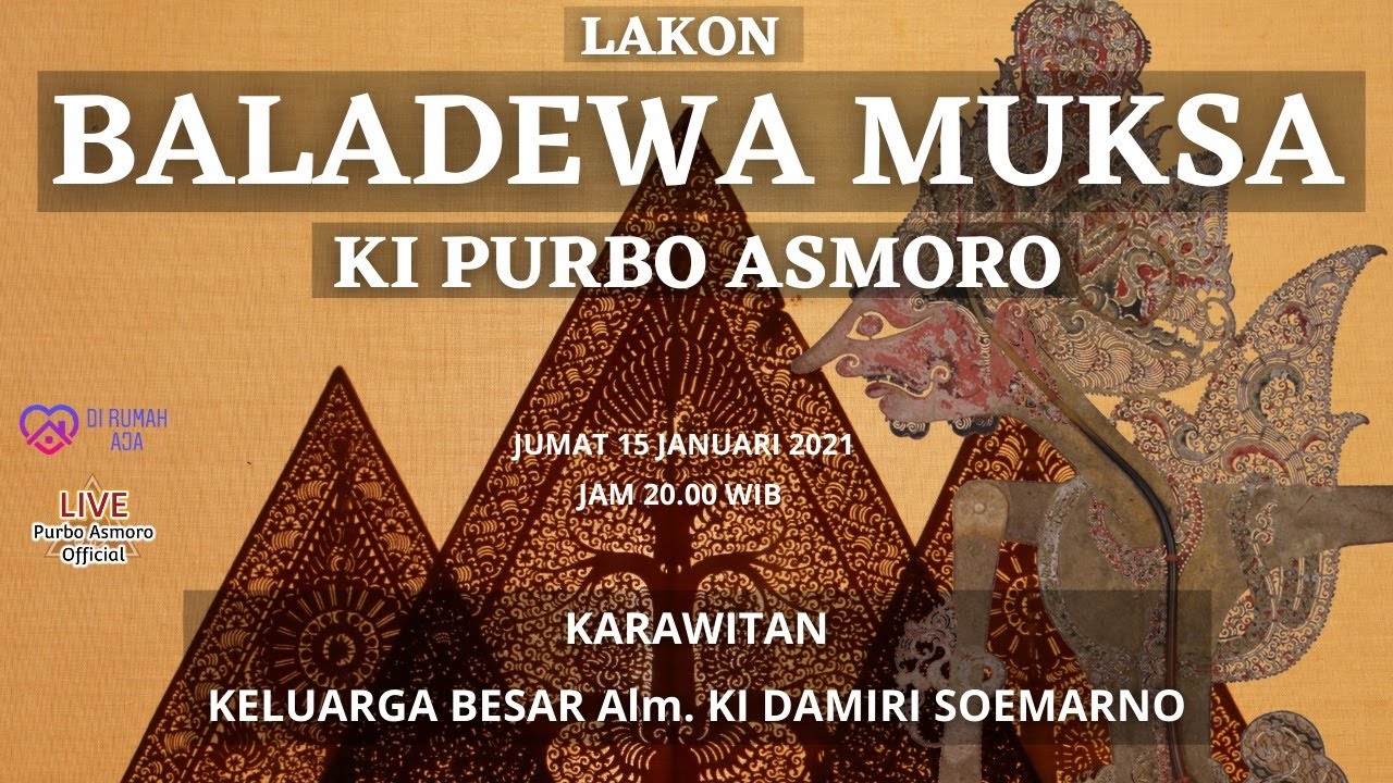 #LiveWayang Ki Purbo Asmoro Lakon Baladewa Muksa
