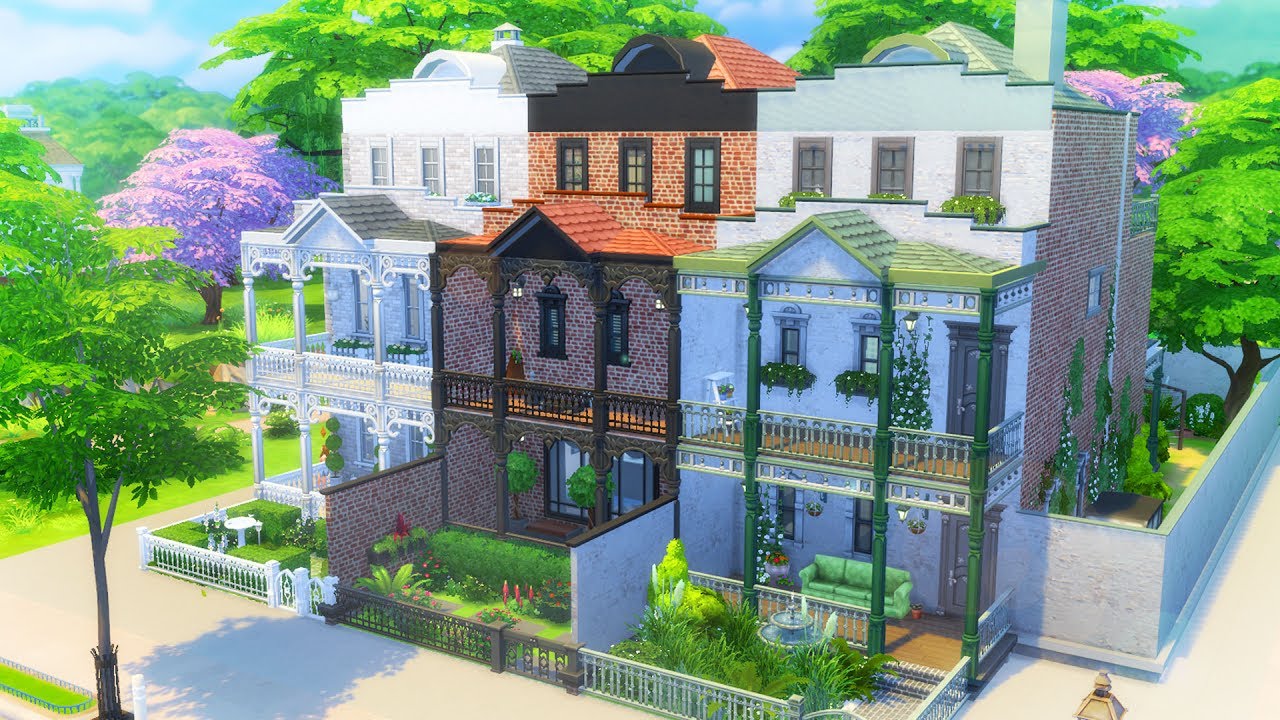 The Sims 4 Building // VICTORIAN TERRACE HOMES (3 in 1!)