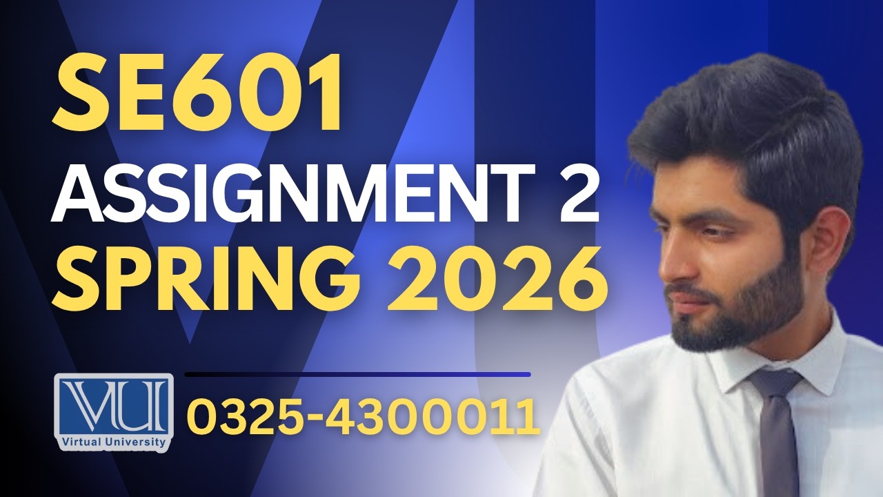 🔴SE601 assignment 2 solution 2026 | SE601 assignment 2 solution spring 2026