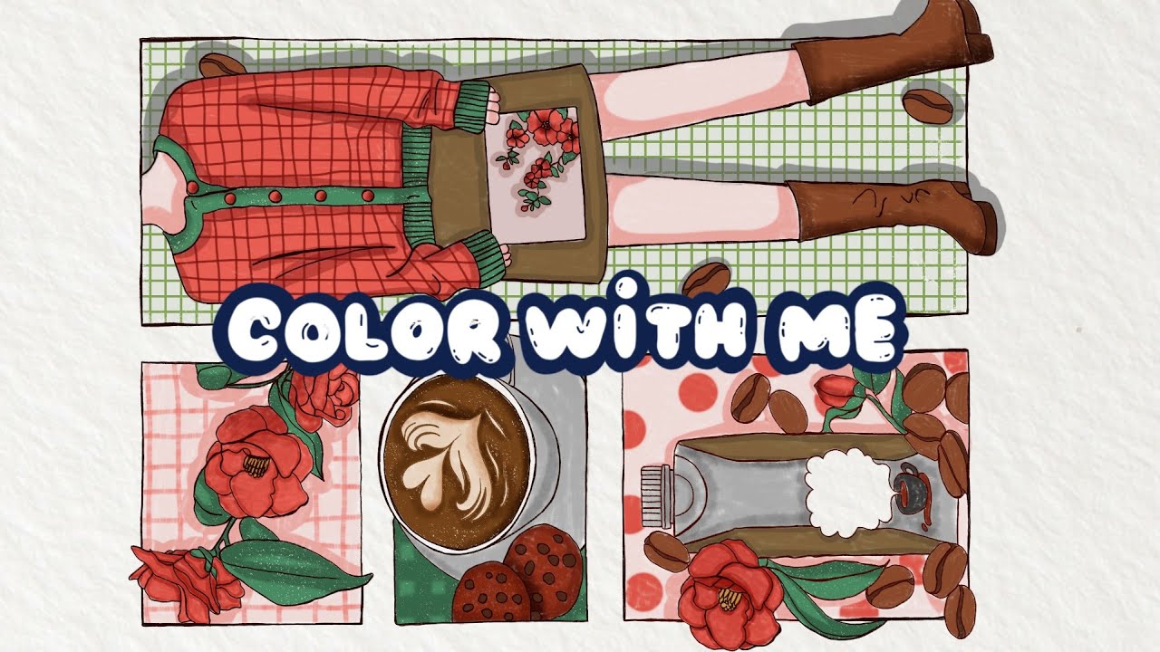 COZY Coffee Aesthetic ✨ Color With Me | Relaxing Digital Drawing | Somi Draws