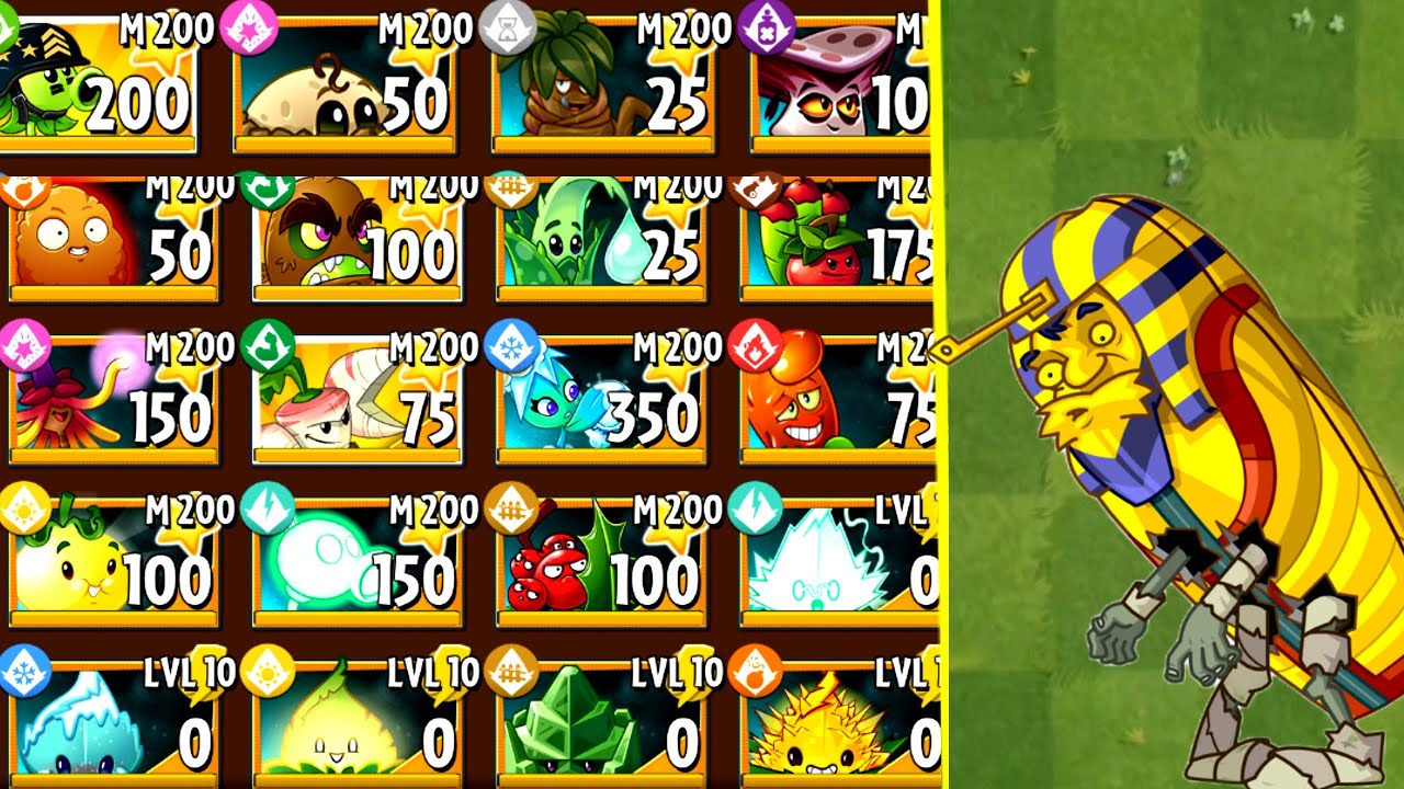 Mummy Fight Zombie 10 Level Vs 50 random plants max level !