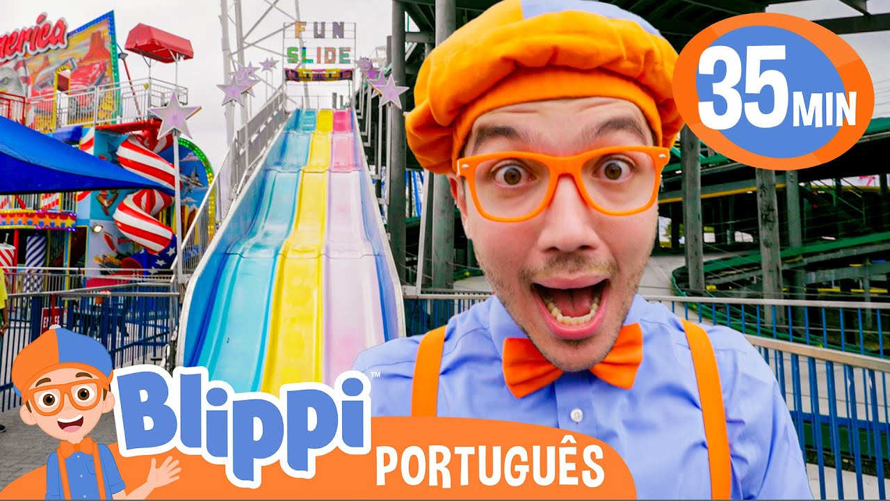 Blippi Visita um Parquinho Tem&aacute;tico | Melhores Epis&oacute;dios do Blippi | V&iacute;deos Educativos para Crian&ccedil;as