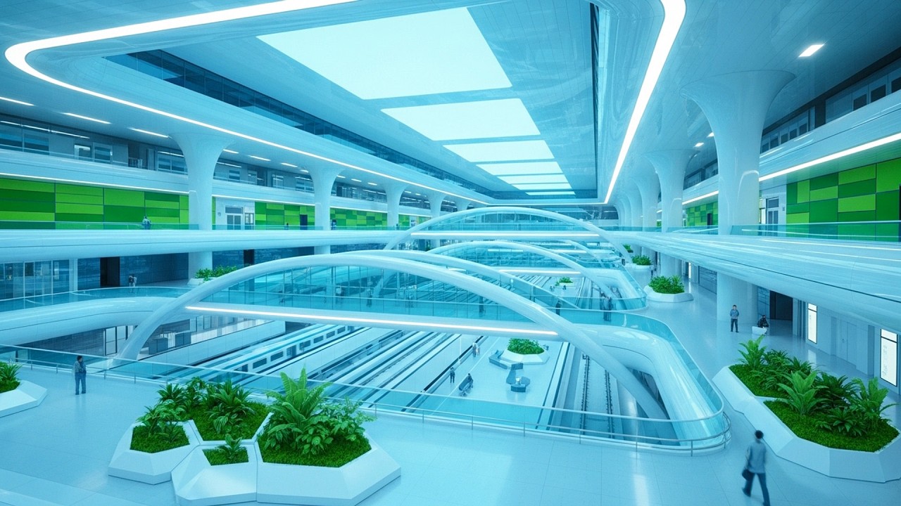 Frutiger Aero Metro Station 4K | Calm Ambient Music | Early 2000s Nostalgia