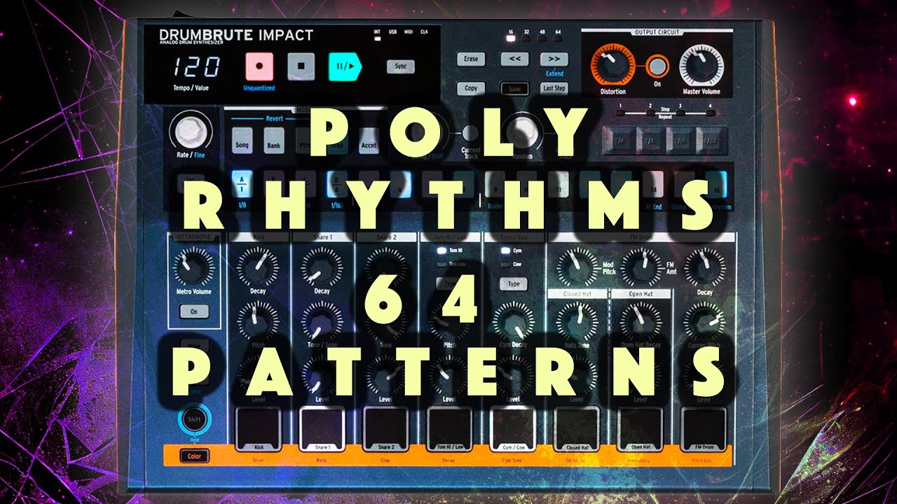 Arturia Drumbrute Impact 64 Polyrhythmic Patterns Sound Demo