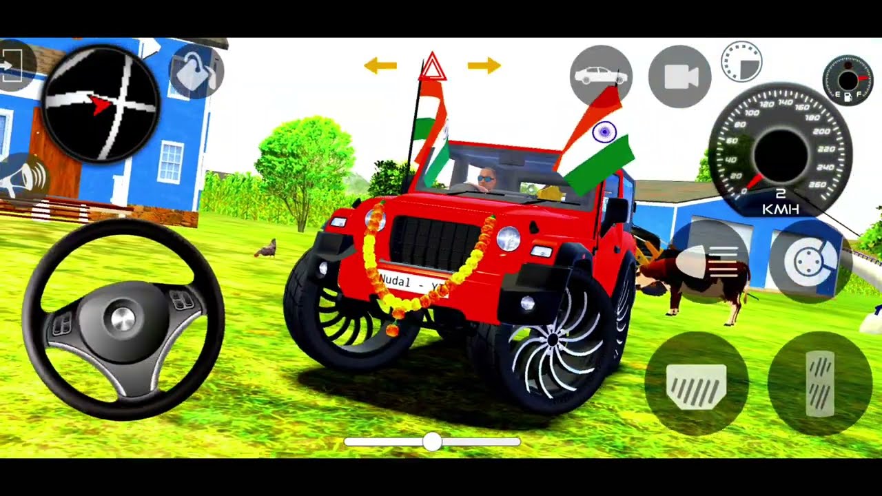 Modified Mahindra Thar😈Games:Indian Red Thar (Gadi Wala Games) Car Game Android Game - #2026 #india 