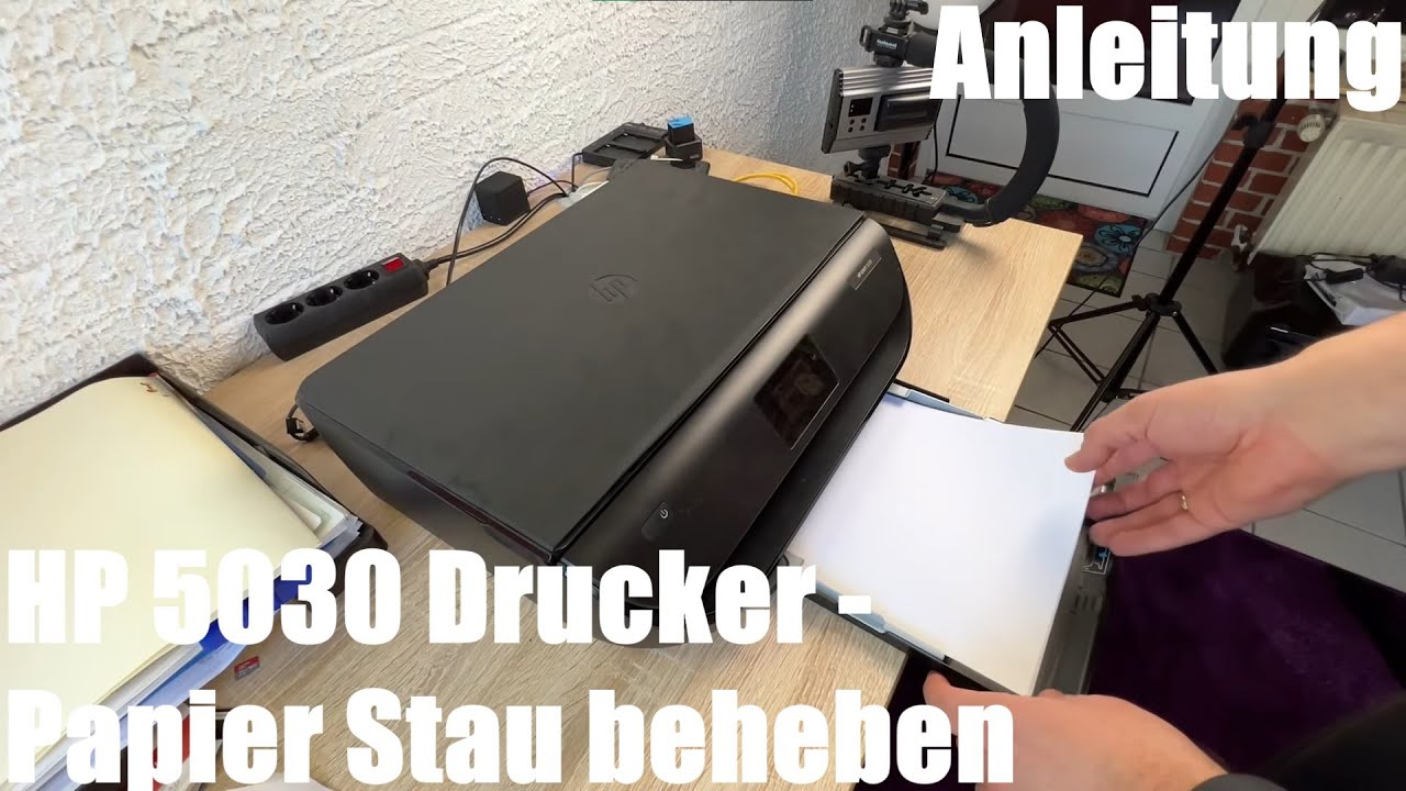 HP 5030 Drucker Papier Stau beheben - HP ENVY 5000er Multifunktionsgerät Fehlerbehebung Anleitung