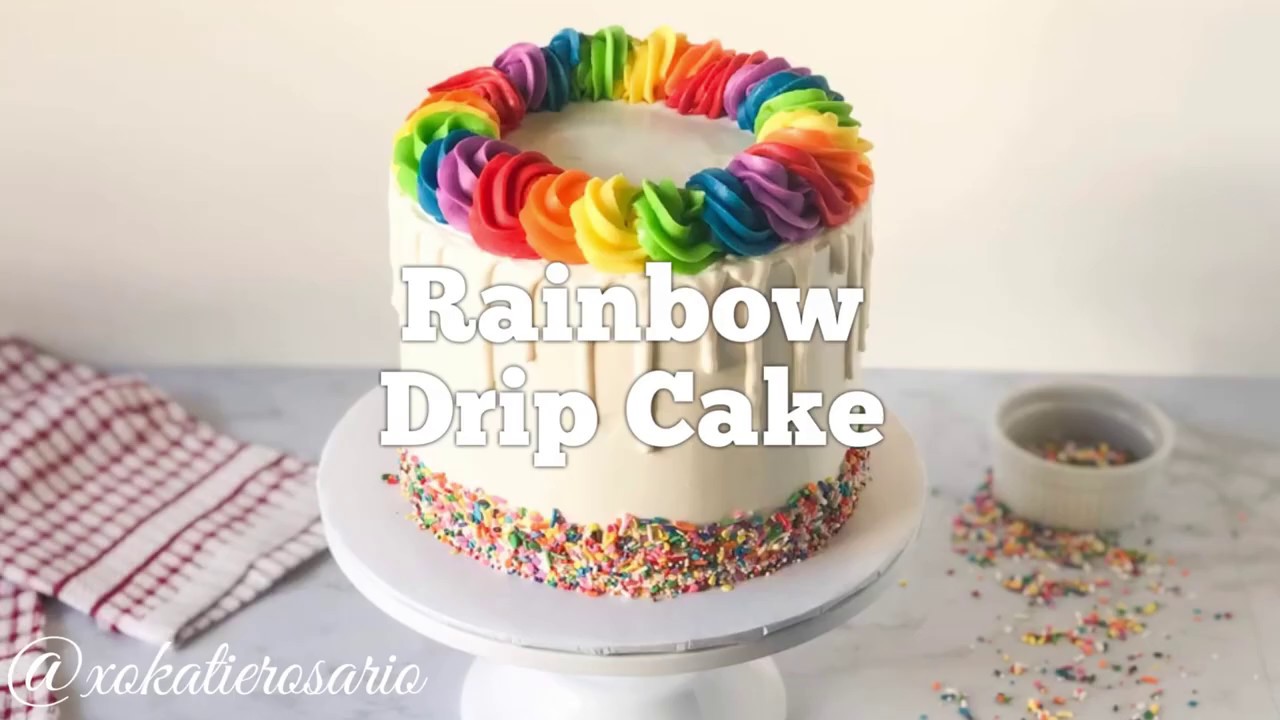 Super Easy Rainbow Drip Cake for Beginner Cake Decorators
