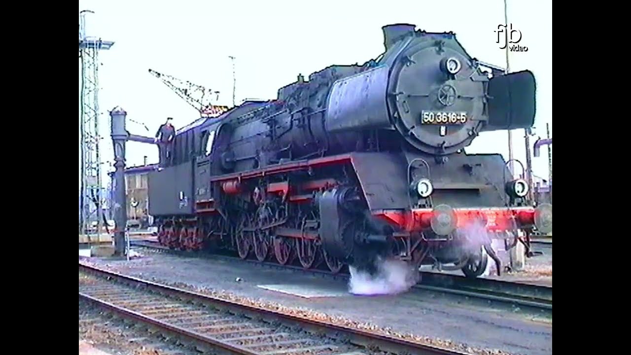 Güterzüge mit Dampflok 50 3616-5 / Dampfbetrieb um Rochlitz 1994