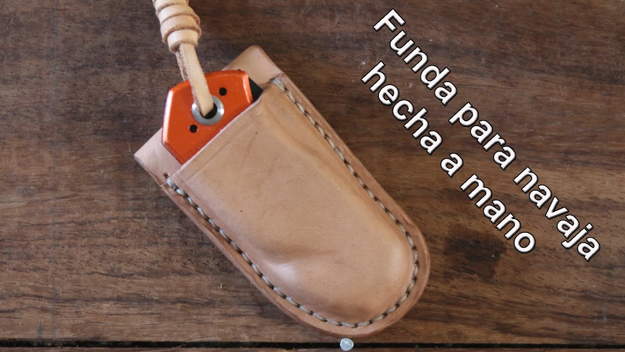 Funda de cuero para navaja hecha a mano