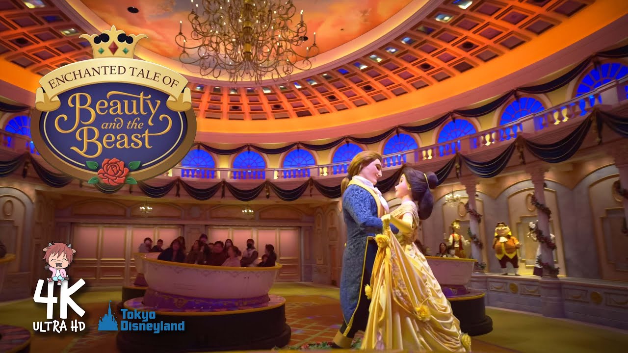 TOKYO DISNEY Enchanted Tale of Beauty and the Beast Full Ride and Village Walk 4K MULTICAM