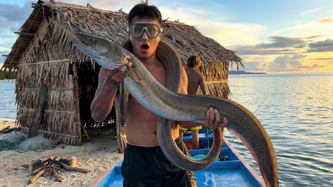 Thử Thách Sinh Tồn Trên Đảo Sulawesi Ở Indonesia - Đối Đầu Cá Chình Hung Dữ Làm Đại Tiệc Hải Sản