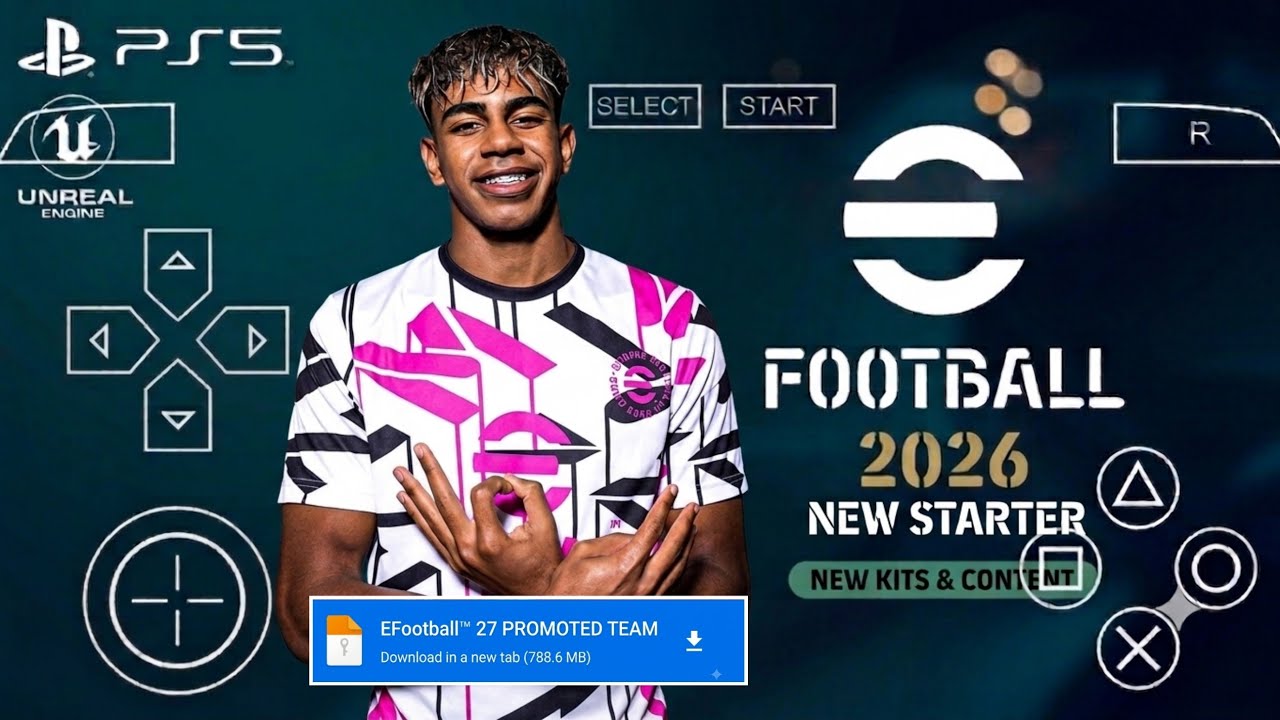 eFootball PES 2027 PPSSPP Android Offline с камерой PS5 | Новое обновление + 62 стадиона, новые ф...