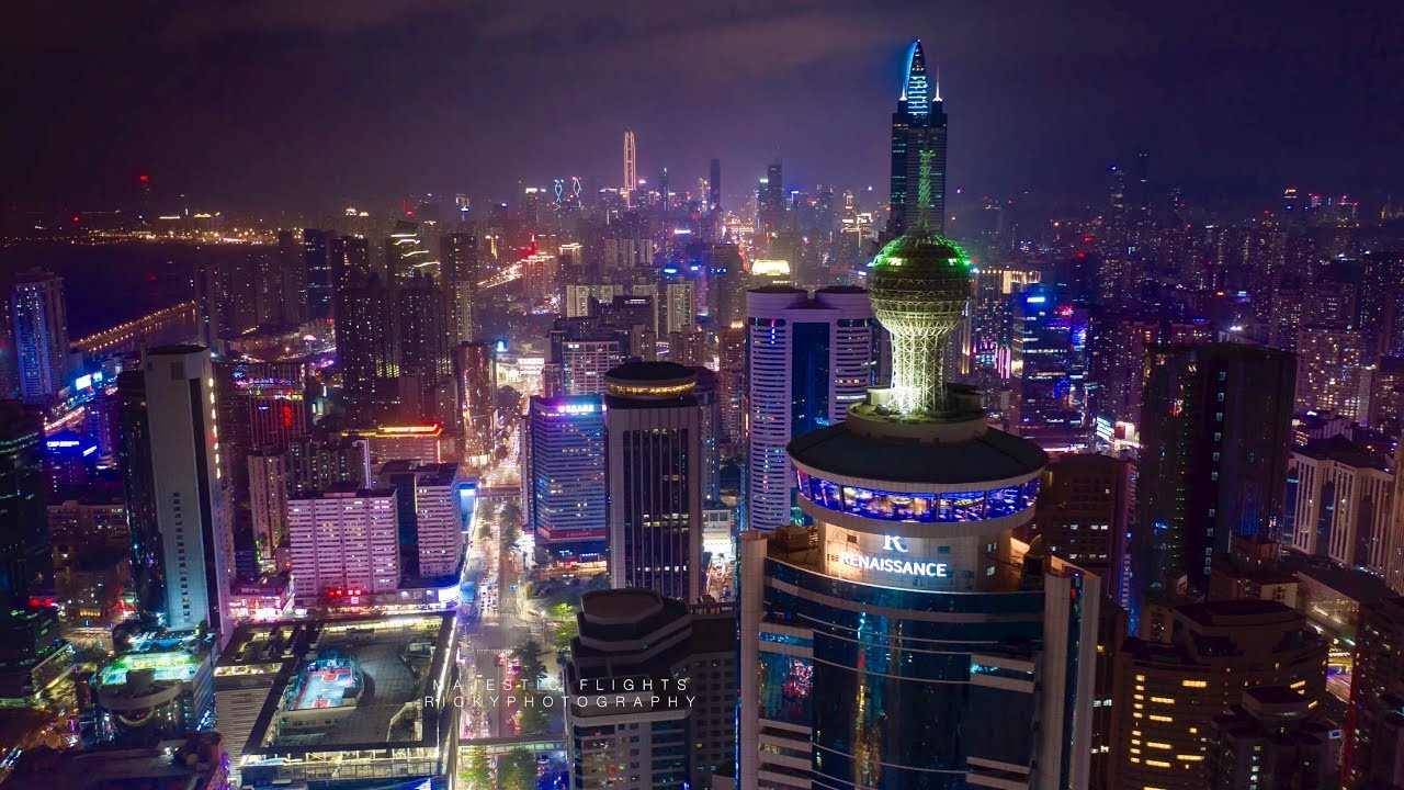 Hong Kong Night Drone Timelapse Hyperlapse 4K - FULL VERSION