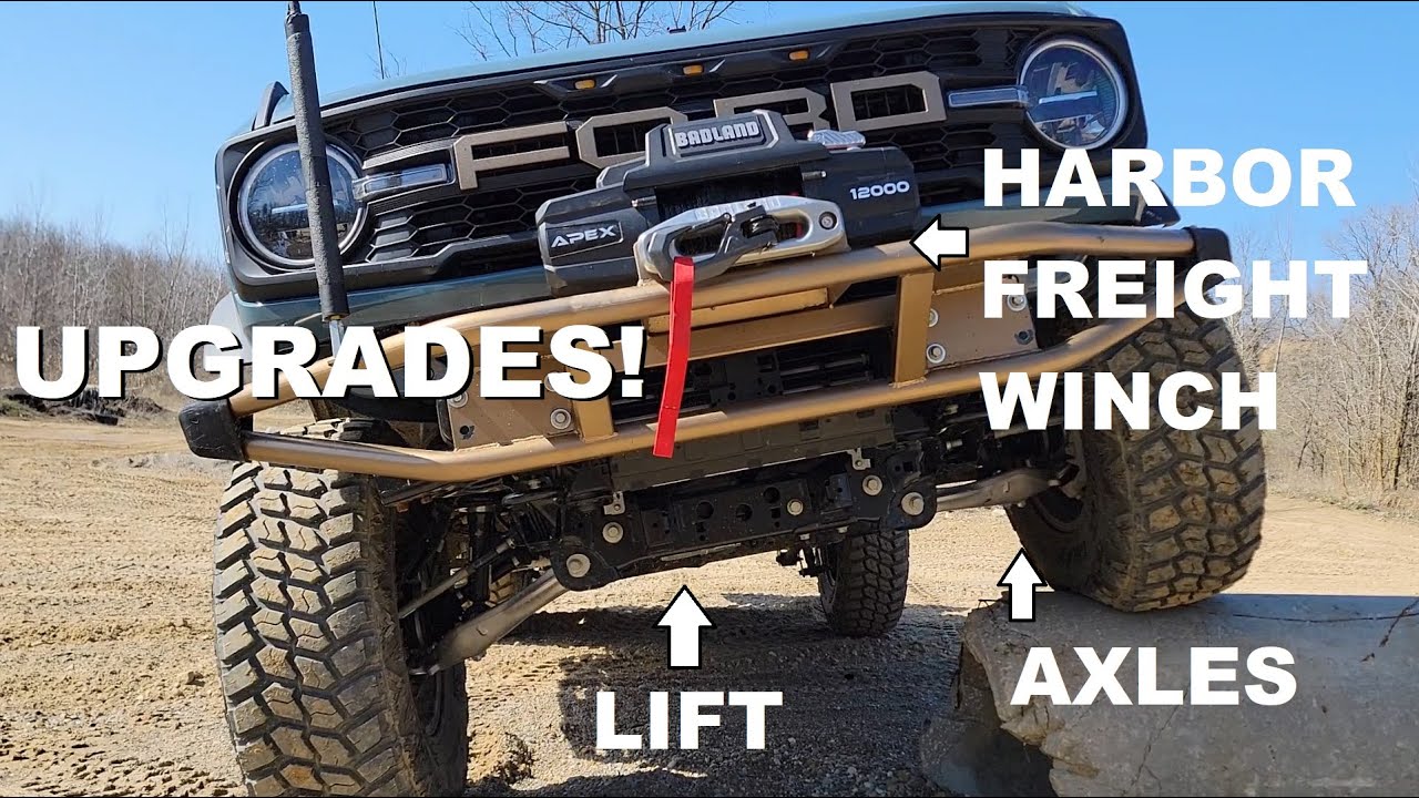 UPGRADES for my Bronco! Axles, Lift + Harbor Freight Winch tested