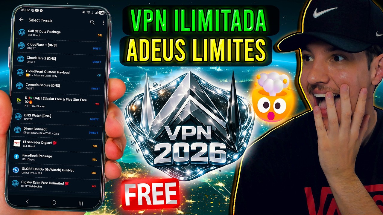 VPN GRATUITA e ILIMITADA para o Celular 2026 - A Melhor Opção🔥