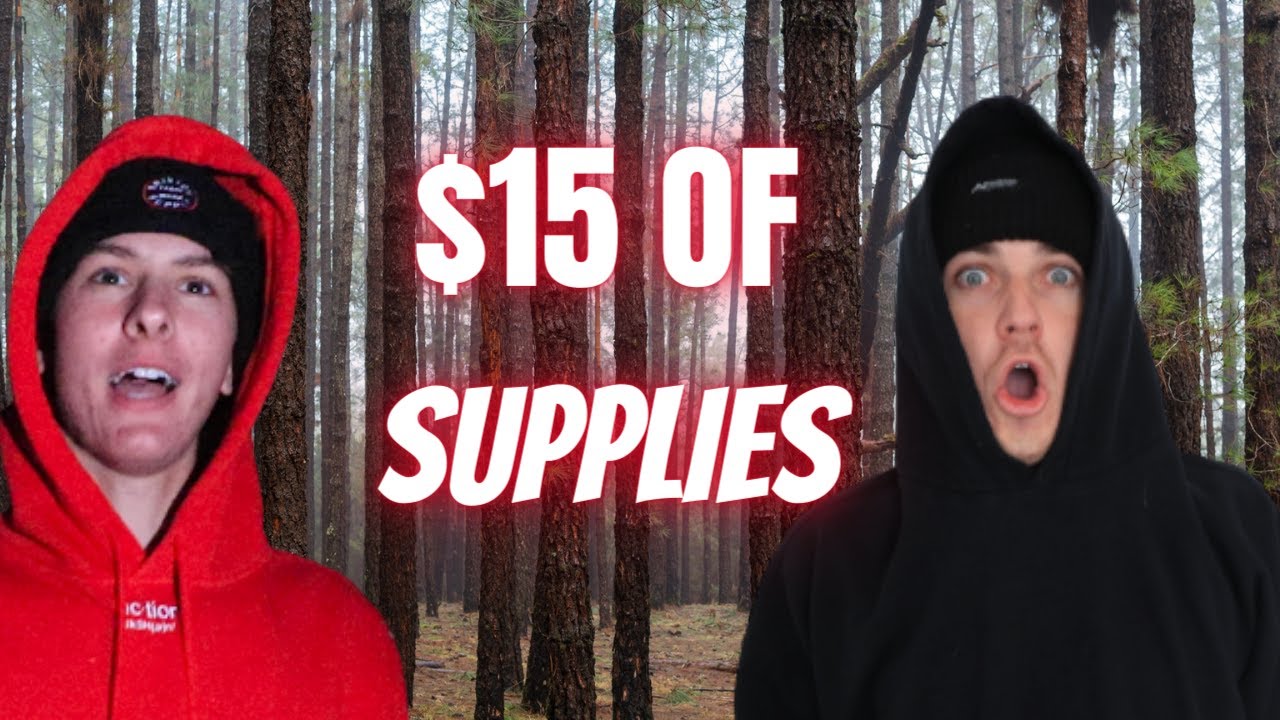 Overnight In A Forest With ONLY $15 Of Supplies