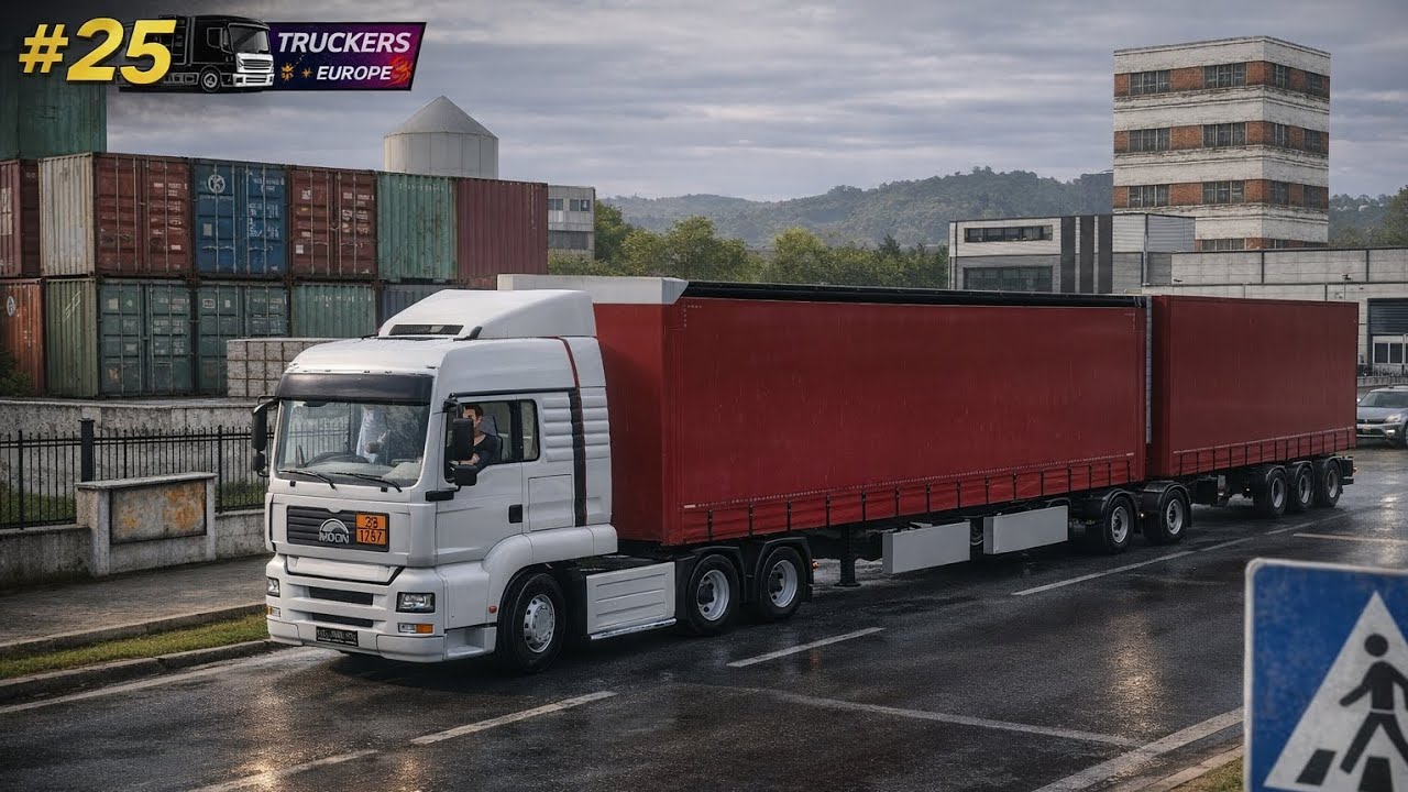 🚛 Truckers of Europe 3 🎮#25 🌧️realistic gameplay 🎮 realistic driving 🚦 heavy cargo 🪨 double trailer 