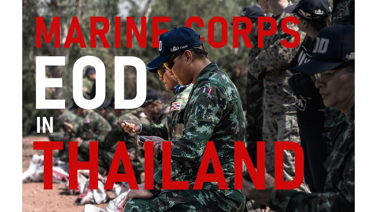 U.S. Marines EOD teach Royal Thai EOD technicians to aid in a Humanitarian Mine Action mission