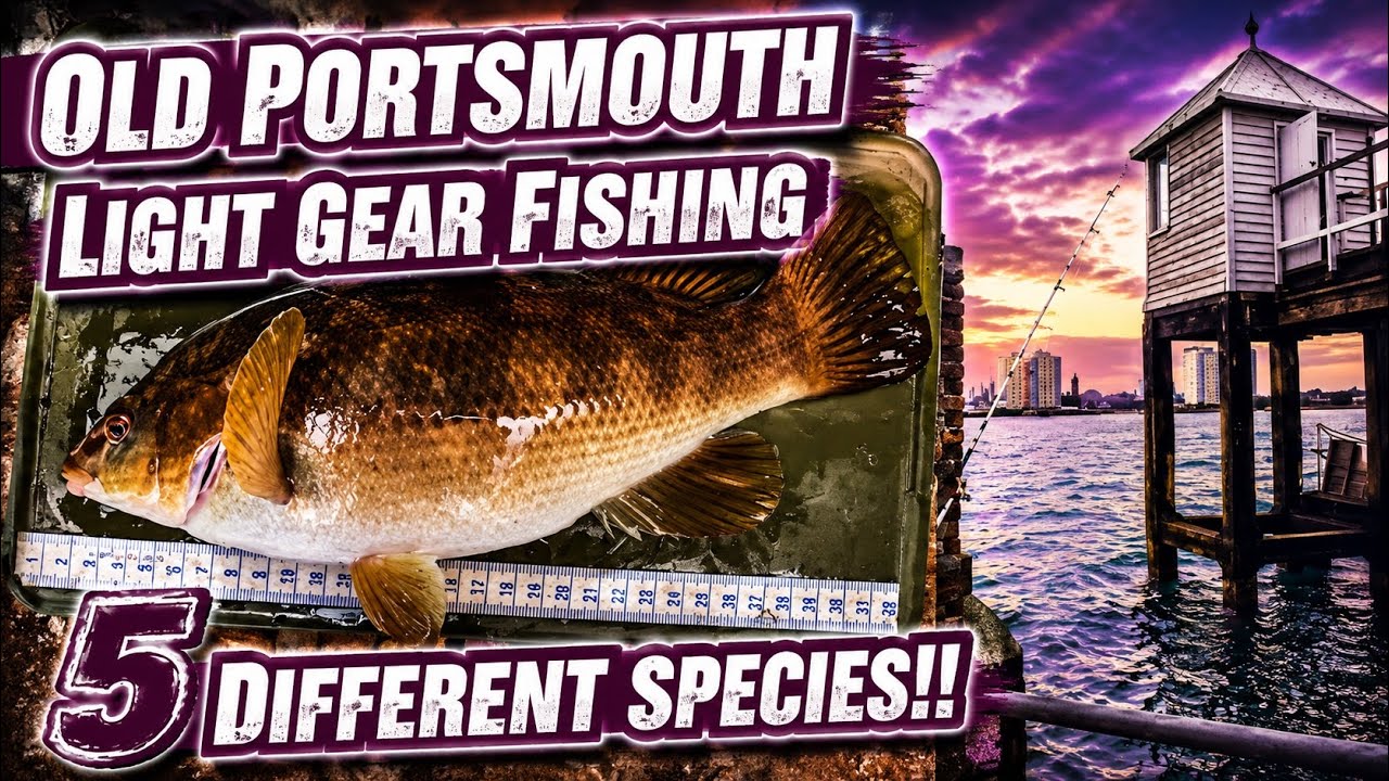 Light Gear Fishing Old Portsmouth, 5 Different Species!!