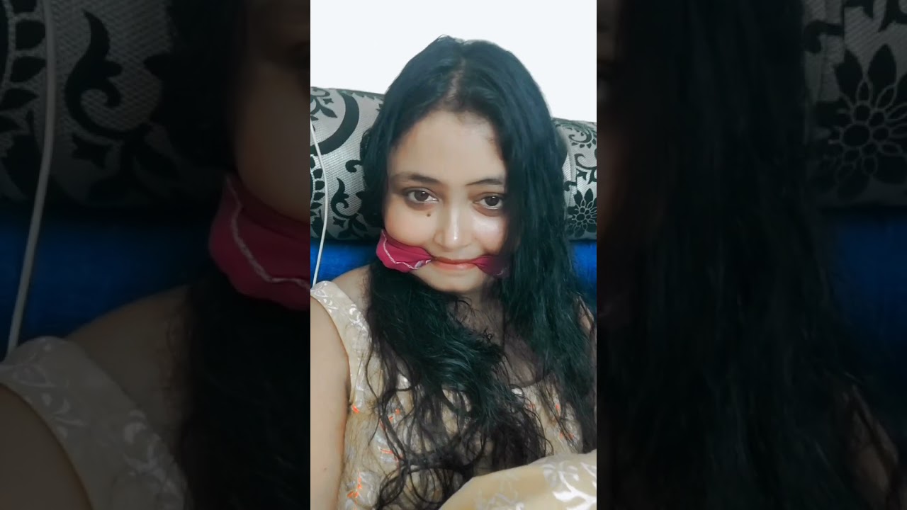 cute Indian girl was cleave gagged with red hanky.....